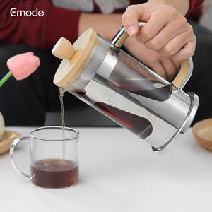 <span class=keywords><strong>Cafetière</strong></span> à presse française en verre borosilicaté <span class=keywords><strong>haut</strong></span> <span class=keywords><strong>de</strong></span> <span class=keywords><strong>gamme</strong></span> avec couvercle en bambou - Product Image 6