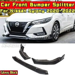 Lèvre de pare-chocs avant Sylphy noir brillant-rouge style sport, kit carrosserie pour Nissan Sylphy 2020-2022, accessoires auto - Product Image 3