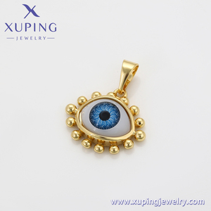 X000693985 XuPing गहने फैशन सुरुचिपूर्ण सरल लटकन 14K सोने के रंग नेत्र-आकार तटस्थ लटकन - Product Image 3