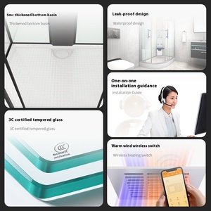 Cabine de salle de bain intérieure urbaine moderne Système de douche pluie intégré tout-en-un Cadre coulissant Salle de douche intégrée de style campagnard - Product Image 3