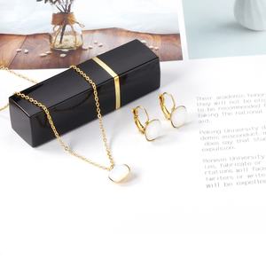 Ensemble de bijoux de mariage de haute qualité, collier et boucles d'oreilles en acier inoxydable et cristal, pour femmes et filles, prix de gros - Product Image 5