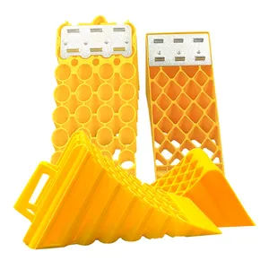 Yellow Plastic Car Parking Wheel Chocks Blocks For Anti-slip Use