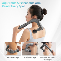 Pistola de Masaje Portátil y Plegable con Mango Retráctil Ajustable para Cuello, Hombros y Piernas