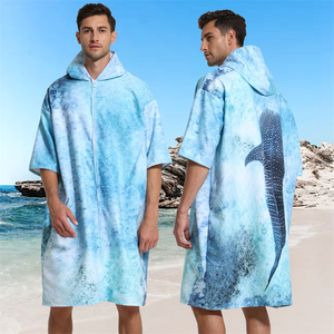 Robe à langer à fermeture éclair avec capuche, serviette à langer à séchage rapide pour le surf, la plage, les sports de plein air et les hommes, serviette de plage portable - Product Image 3