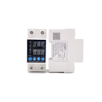 Protector de Energía Electrónico CA AVP Monofásico/Trifásico 110V-220V con Protección de Voltaje/Corriente Ajustable y Reconexión Automática 40A 63A 100A