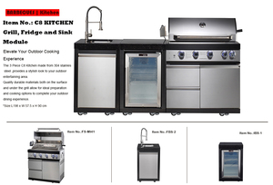 <span class=keywords><strong>Cocina</strong></span> Exterior de Acero Inoxidable, Parrilla de <span class=keywords><strong>Gas</strong></span>, Gabinete para Barbacoa Impermeable, Mesa con Superficie de Mármol para Patio - Product Image 5