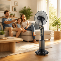 Ventilateur de sol électrique à télécommande, silencieux, trois vitesses réglables, oscillation latérale, grand flux d'air, pales de 16 pouces, tout en cuivre