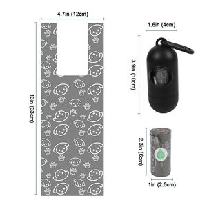 ผู้ผลิตขายส่ง ถุงใส่ขี้สัตว์เลี้ยงแบบกำหนดเอง เป็นมิตรกับสิ่งแวดล้อม ย่อยสลายได้ ถุงใส่ขี้สุนัขแบบย่อยสลายได้ พร้อมหูหิ้วสีเทา - Product Image 5