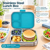 Aibao 800ml Boîte à lunch étanche en acier inoxydable pour les écoliers Sans BPA Stockage des aliments chauffable au micro-ondes Unique pour le travail