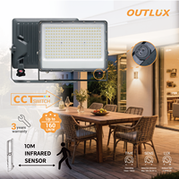 Projecteur LED de rue haute puissance à wattage réglable, étanche IP65, avec coque en aluminium durable pour jardin, couloir, cour