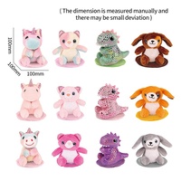 Peluche magnétique super douce de 10 cm, personnage de dessin animé mignon, ours brun, tigre, phoque, dinosaure, en coton PP lavé, anti-stress UV