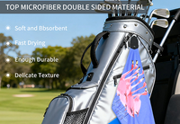 Serviette de golf magnétique en microfibre gaufrée à séchage rapide avec clip aimanté puissant pour sac de golf ou chariot de golf, logo personnalisé