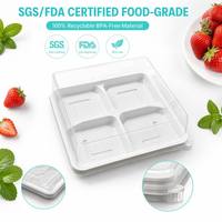 Boîte à pâtisserie transparente en PET de qualité alimentaire jetable de 8 pouces pour sandwichs à emporter, pizzas, gâteaux, sushis