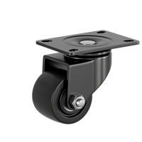 Roda Putar Millmiss Low Center of Gravity Caster 1.5/2/2.5/3 Inch PP Solid Wheel Plate Mount Swivel dengan Rem, Perlengkapan Kabinet yang Tahan Lama