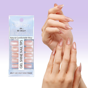 24 <span class=keywords><strong>faux</strong></span> <span class=keywords><strong>ongles</strong></span> à presser en ABS, couleur unie, style INS, forme amande, couvrance totale, réutilisables, pour doigts, vente en gros usine - Product Image 3