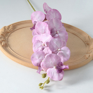 Fleur d'orchidée artificielle au toucher réel pour la décoration de la maison et des mariages, 9 têtes, fleur d'orchidée en latex au toucher réel - Product Image 5