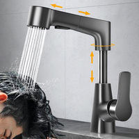 Robinet de lavabo moderne pivotant à 360 degrés en alliage de zinc mitigeur chaud et froid mitigeur robinet d'évier de salle de bain