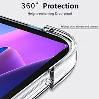 Casing Tablet Transparan Jernih untuk Redmi Pad 2 11 Inch 2025, Anti Jatuh Empat Sudut, TPU Silikon, Pelindung Anti Benturan