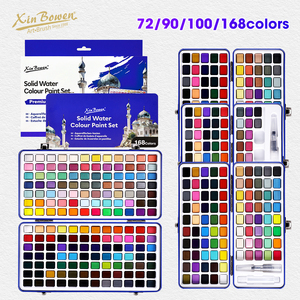 Set Professionale di Colori ad Acqua Solidi Xin Bowen, 72/90/100/168 Colori, Pigmenti Solidi per Artisti con Scatola in Ferro - Product Image 1