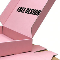 Boîtes d'emballage en carton ondulé roses colorées pour l'e-commerce, personnalisables avec logo, pour vêtements et cosmétiques