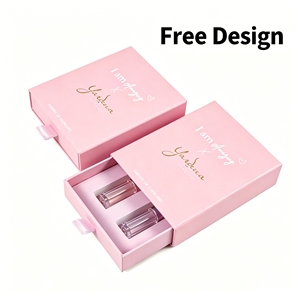 Cajas de Regalo Personalizadas Elegantes y Chic, Caja Deslizante para Maquillaje con Certificación FSC, Estuche de Embalaje para Brillo Labial de Doble Tubo - Product Image 3