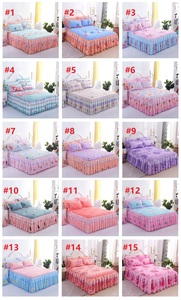 Printed Solid Bedding Sets Home Bedding Set <b>Bed</b> Skirt Pillowcase 3pcs High Quality Lovely Pattern With Flower - Product Image 6