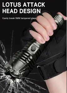 High Power Zoom Strong Light Tactical Custom Logo Linterna Super Bright Powerful Rechargeable Led White Laser Flashlight