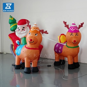 Suministros de decoración de Navidad inflable Santa <span class=keywords><strong>Reno</strong></span> trineo Patio modelo para patio - Product Image 5