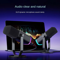 Microphone de jeu dynamique AM8 RGB USB/XLR pour streaming, enregistrement de podcasts, micro PC avec réduction du bruit