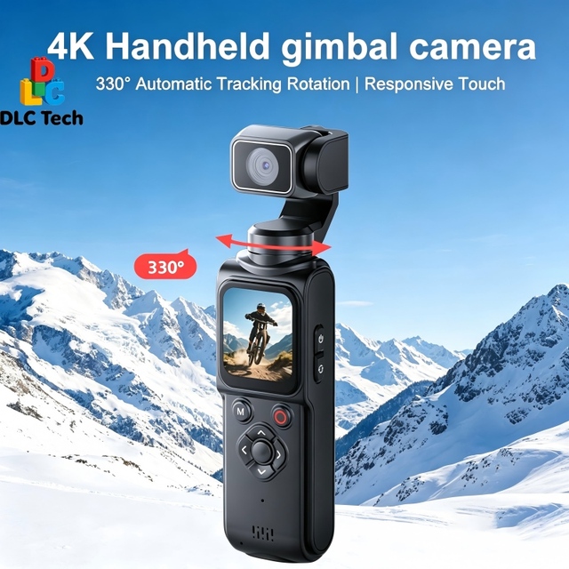 DLC M105 Compact 4K Vlog Gimbal Camera  WiFi Transfer with 1.7 Inch Touchscreen 2400mAh for Travel and Daily Shooting