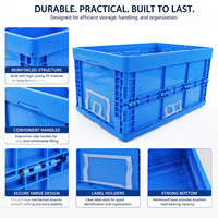 Caisse en plastique pliable et empilable HUADING 600*400*320mm avec poignée ergonomique pour déménagement, relocalisation et emballage