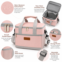 Sac isotherme pour déjeuner en Oxford durable avec logo personnalisé imprimé, sac isotherme rose pour le stockage des aliments, pour pique-nique en plein air