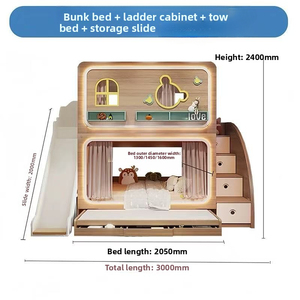 <span class=keywords><strong>Litera</strong></span> <span class=keywords><strong>Infantil</strong></span> Tipo Cápsula: Estilo Loft, Apta para Adultos y Tamaño Doble, Equipada con Casa del Árbol, Tobogán y Almacenamiento - Product Image 6