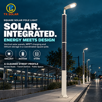Système d'éclairage solaire LED tout-en-un pour poteaux carrés, étanche IP65, pour routes et autoroutes