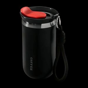 Gobelet isotherme en acier inoxydable 350ML 500ML avec couvercle et poignée en corde, tasse de voyage thermique portable pour voiture et bureau - Product Image 1