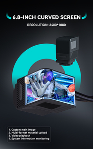 Độ nét cao 3D màn hình cong AIO lỏng CPU Cooler Độ phân giải cao tùy chỉnh UI hiển thị 1800rpm bơm cho LGA 1851 AM5 - Product Image 3