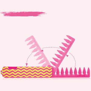 Beauty Hair New Color 2 en 1 Peine de estilismo Diente ancho de plástico Fácil de llevar Peine de bolsillo portátil plegable - Product Image 4