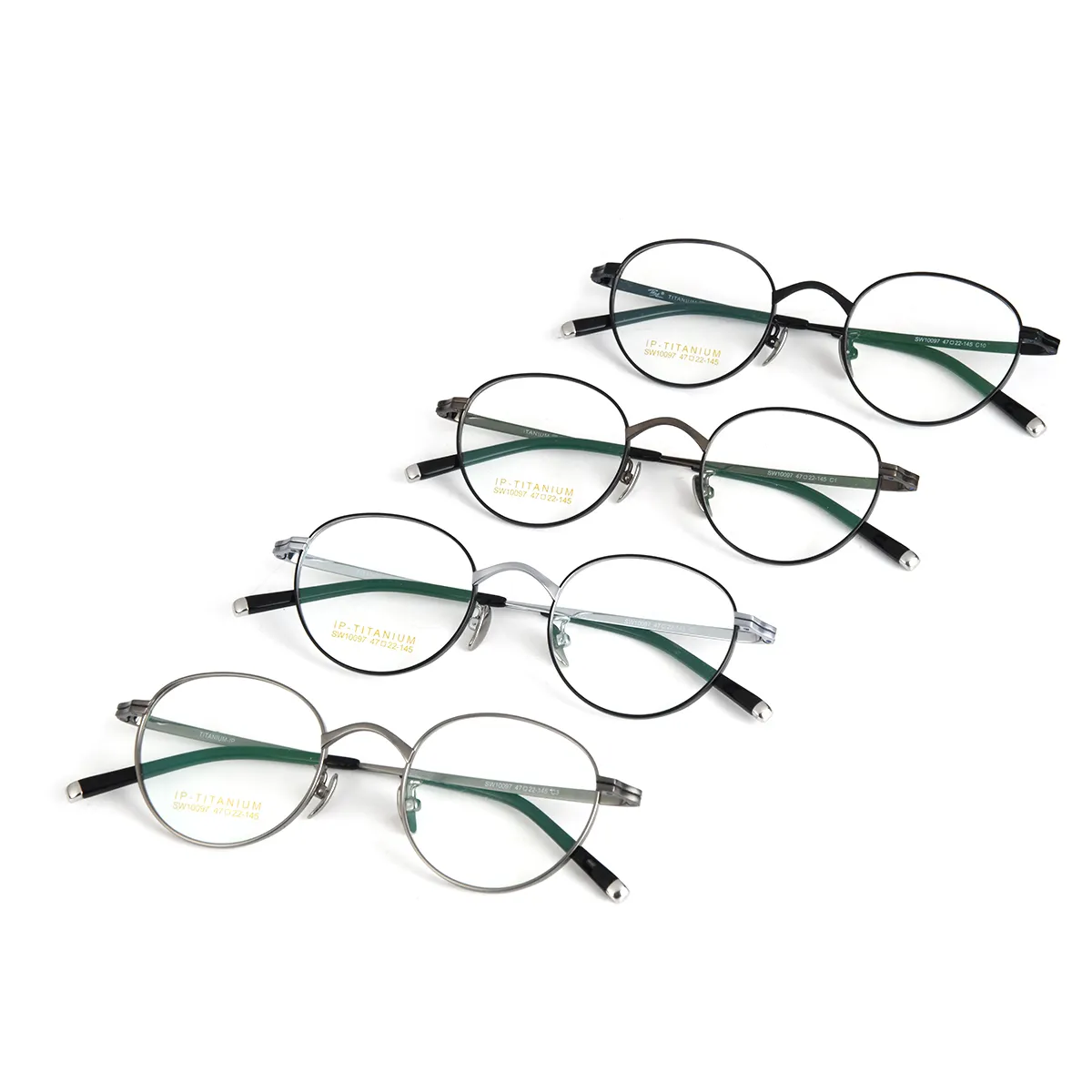 輸入素材フルリム47-22-145マルチカラーで入手可能な純チタン眼鏡フレームレンズを所定の位置に保持
