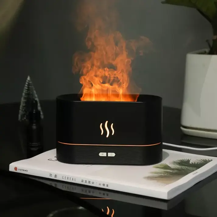 180ML humificador fire flame diffuseur de parfum LED Ultrasonic Aromatherapy Humidifier Aroma Electric Essential Oil Diffuser