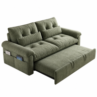 Canapé-lit convertible en tissu minimaliste sur mesure, fabriqué à Foshan, gain de place, confortable, idéal pour les appartements et espaces de vie.