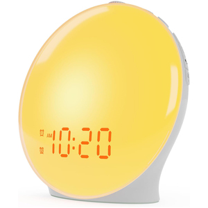 Réveil numérique intelligent pour maison connectée, simulation de lever de soleil, lumière de réveil, lampe de nuit colorée, radio FM, aide au sommeil, fonction snooze - Product Image 1