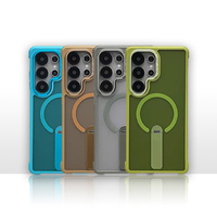 Étui de téléphone avec support rotatif à 360 degrés pour Samsung Galaxy S25 S24 S23 Ultra Plus, charge sans fil, coque mate antichoc