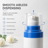 Flacon pompe PP 15ml 30ml 50ml, emballage cosmétique personnalisé avec logo et couleur pour sérum, lotion, crème, essence, fabrication OEM
