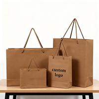 Tas Belanja Kertas Logo Kustom Warna Putih Coklat Hitam