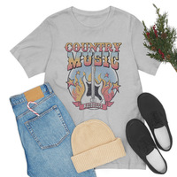 Nashville Country Music Grafik T-Shirts Frauen Vintage Gitarren druck Locker sitzend Casual Baumwolle Jersey Gramm Kurzes Shirt