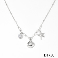 Collar de Acero Inoxidable con Colgante de Estrella de Mar y Zirconia, Serie Océano, Joyería Clásica, Resistente al Agua, Regalo