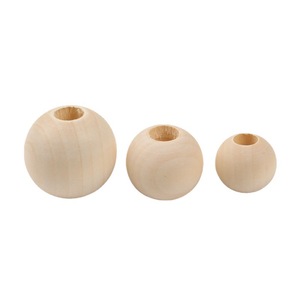 Wooden Beads Round Natural Wood Color Loose Beads For <b>Bracelet</b> Making Yiwu Origin XD011 - Product Image 2