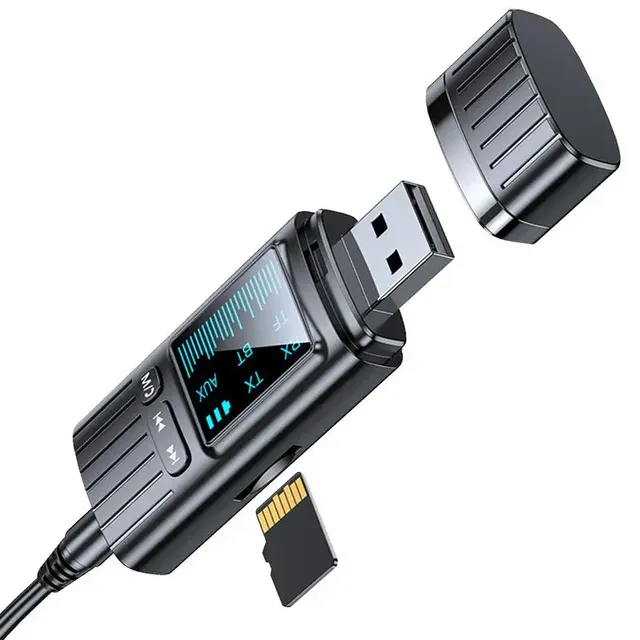 5.4 Audio Receiver USB to 3.5mm AUX Car Wireless Music Adapter Microphone Plastic Material for Car Kit Wired Speaker TV Computer