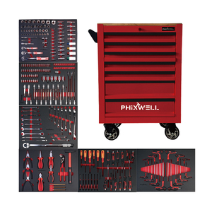 Gabinete de <span class=keywords><strong>Herramientas</strong></span> <span class=keywords><strong>con</strong></span> Juego de <span class=keywords><strong>Herramientas</strong></span> Manuales, Opciones <span class=keywords><strong>con</strong></span> <span class=keywords><strong>Ruedas</strong></span> Resistentes, Juego de Gabinete <span class=keywords><strong>con</strong></span> 10 Cajones, <span class=keywords><strong>Caja</strong></span> para Taller Mecánico - Product Image 2