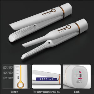 Mini Plancha de Pelo de Cerámica Recargable por USB, Batería de 5000mA, 40 Minutos de Autonomía, Inalámbrica, Portátil, para el Hogar, con LED - Product Image 2